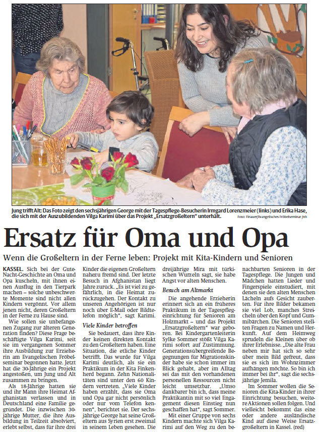 HNA-Bericht -Ersatz für Oma und Opa- vom 20.04.2018